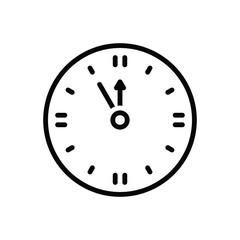 Black line icon for clock