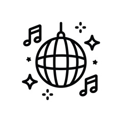 Black line icon for disco lights