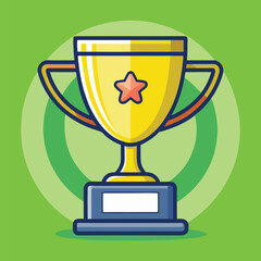 Trophy cup Champion trophy shiny golden cup sport award Winner prize champions celebration winning concept modern flat design simple vector illustration isolated transparent background