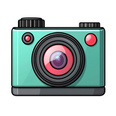 Green icon of Web Camera isolated on a transparent background Minimalist flat icon, vector logo style sign clipart on a no background png