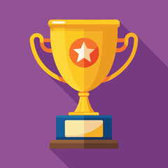 Trophy cup Champion trophy shiny golden cup sport award Winner prize champions celebration winning concept modern flat design simple vector illustration isolated transparent background