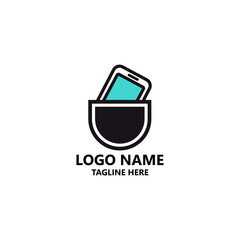 pocket gadget logo design vector
