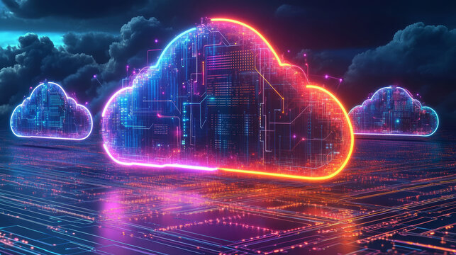 Cloud computing, cloud storage, big data technology concept background