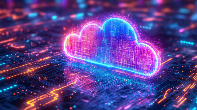 Cloud computing, cloud storage, big data technology concept background