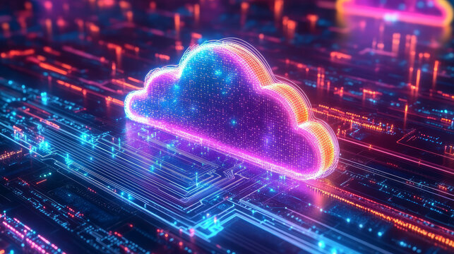Cloud computing, cloud storage, big data technology concept background