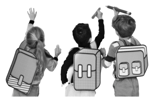 Png elementary schoolers sticker, education black and white, transparent background