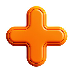 Obraz premium orange icon of Add isolated on a transparent background Minimalist flat icon, vector logo style sign clipart on a no background png