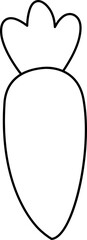 Whole carrot vegetable outline.
carrot clipart.
Transparent background.