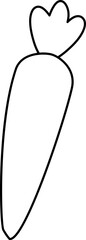 Whole carrot vegetable outline.
carrot clipart.
Transparent background.
