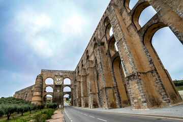 Amoreira Aqueduct built between the 16th and 17th centuries in the Portuguese city of Elvas. Unesco...