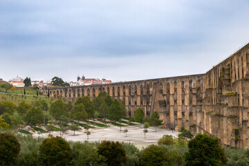 Amoreira Aqueduct built between the 16th and 17th centuries in the Portuguese city of Elvas. Unesco World Heritage Site.