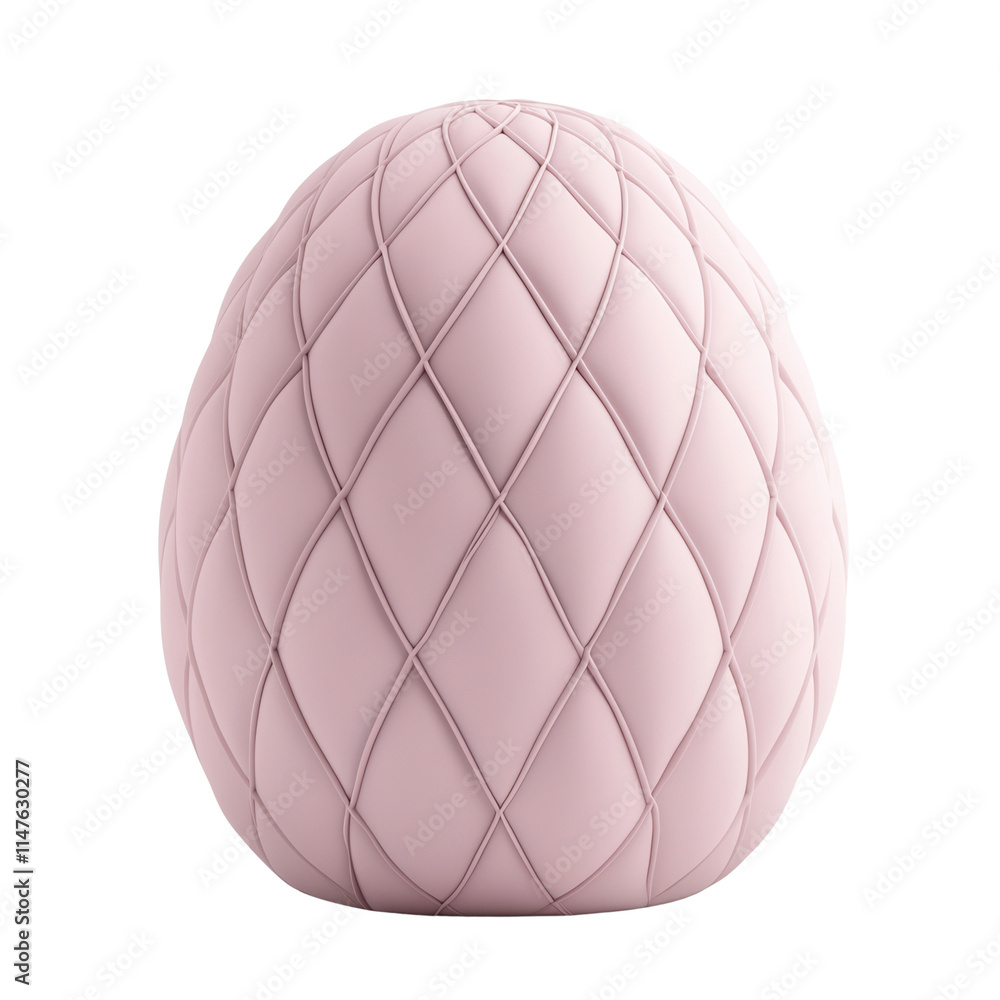 Aufkleber a plush, egg-shaped object featuring a quilted design in soft pink tones, adding a modern touch to a
