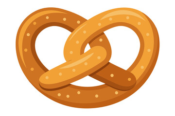 Minimalist Pretzel Cartoon Line Drawing on White Background