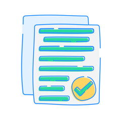 Stacked Papers with Checkmarks, A representation of multiple sheets of paper with completed tasks.