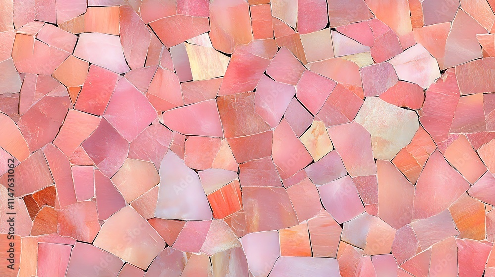 Poster charming mosaic design with various shades of pink tiles creating an elegant pattern
