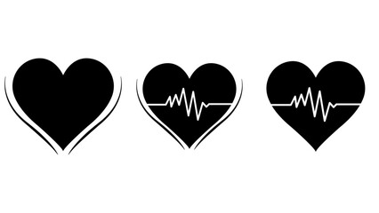 Heart, love, romance or Valentine's Day red heart. Heart vector icons.Flat design. Heart and love Vector illustration.