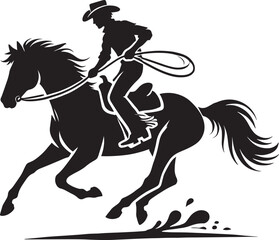 Cowboy silhouette vector illustration isolated on white background cowboy shape icon