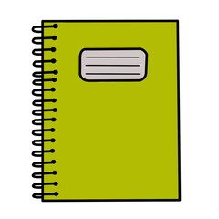 Obraz premium Green Spiral Notebook with Label - Notes, Writing, and Organization Essential for Everyday Use