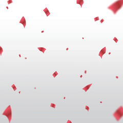 Red ribbons falling in the air