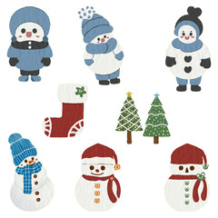 Set of snowman for Christmas season icon for decorative and more.