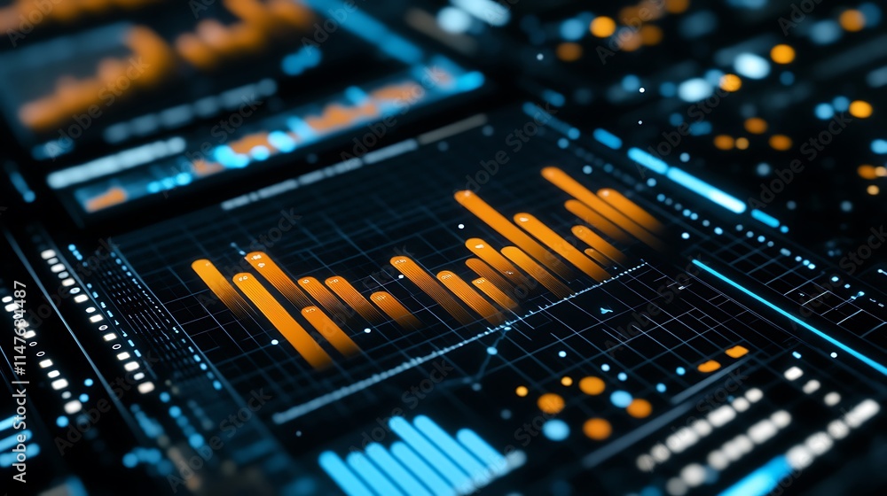 Aufkleber analyzing data trends with dynamic graphs and visualizations for modern insights