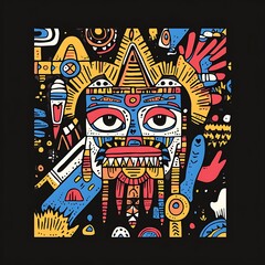 Obraz premium Intricate Pattern Design on Shirt Featuring Vibrant Artistic Elements