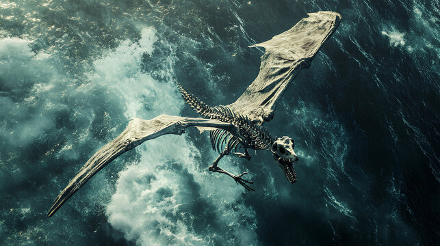 pterodactyl bones in flight and looks very scary