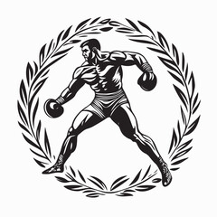 Roman Greco Wrestler image vector. Greco Roman Wrestling Vector image. 