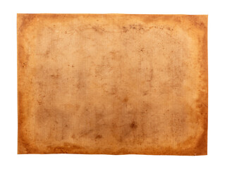 Old yellow retro paper on a white background. Grunge texture. Crumpled paper