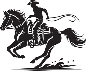 Cowboy silhouette vector illustration isolated on white background cowboy shape icon