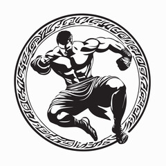 Roman Greco Wrestler image vector. Greco Roman Wrestling Vector image. 