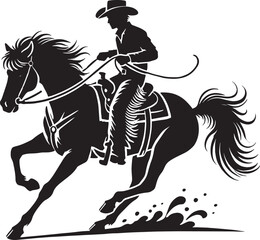 Cowboy silhouette vector illustration isolated on white background cowboy shape icon