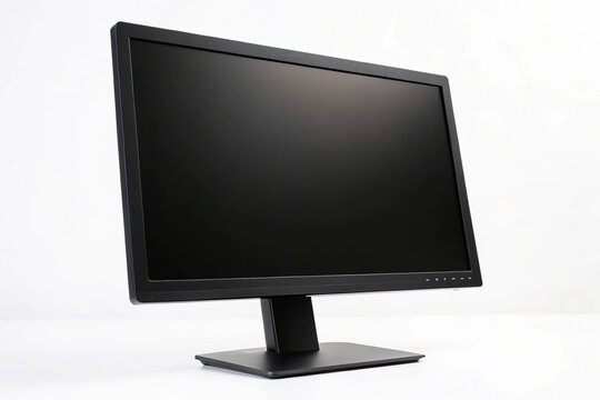 Computer monitor in black over a white background