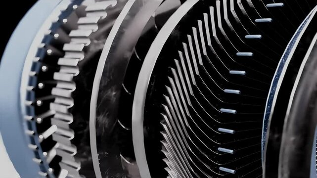 A close up of a machine with many gears and a black and silver color scheme. Concept of complexity and precision, as the gears are intricately designed and interlocked