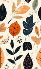 floral flower and leaf elements modern doodle illustrator seamless pattern for wallpaper or background