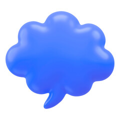 Speech bubble icon  png sticker, 3D rendering illustration, transparent background