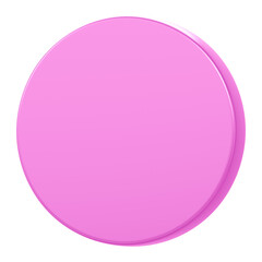 Png pink circle sticker, 3D rendering, transparent background