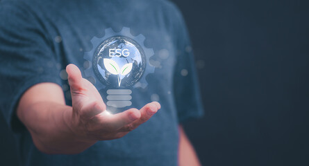 Environmental, Social, and Corporate Governance (ESG) concepts. Doing business in a sustainable, ethical, and Responsible investment To conserve nature and solve environmental and social problems