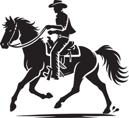 Cowboy silhouette vector illustration isolated on white background cowboy shape icon
