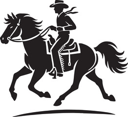 Cowboy silhouette vector illustration isolated on white background cowboy shape icon