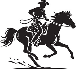 Cowboy silhouette vector illustration isolated on white background cowboy shape icon