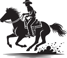 Cowboy silhouette vector illustration isolated on white background cowboy shape icon
