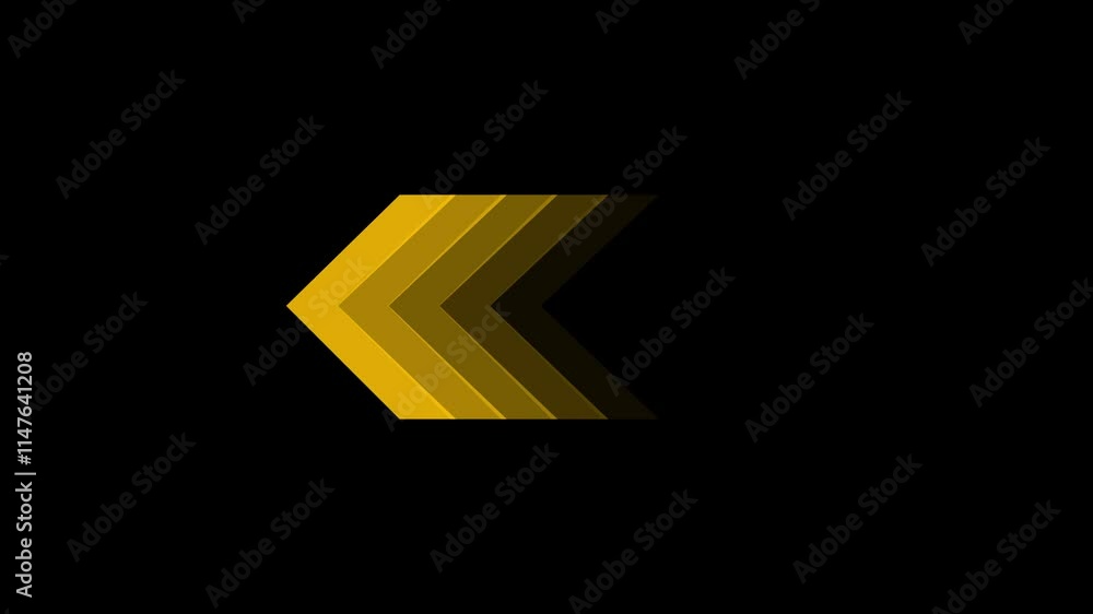 Poster arrow loop animation direction concept left direction arrows symbols safety type. isolated on black 