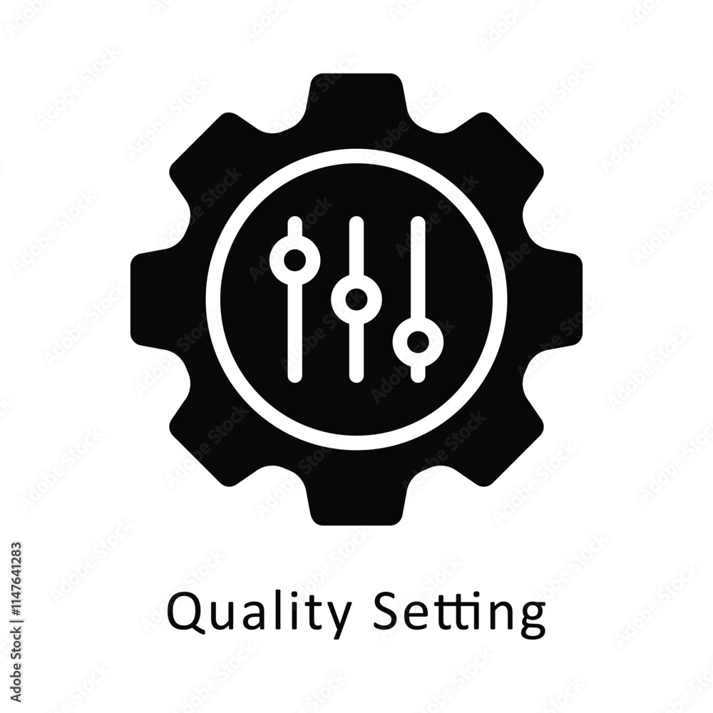 Poster quality setting vector gylph icon. eps 10 file