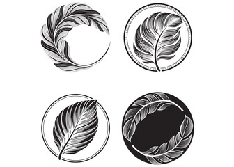 leaf circle silhouette logo vector, laurel wreath vector design, leaf circle silhouette logo, vintage laurel wreaths silhouette, leaf circle clipart vector silhouette isolated in white background