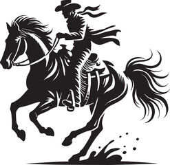 Cowboy silhouette vector illustration isolated on white background cowboy shape icon