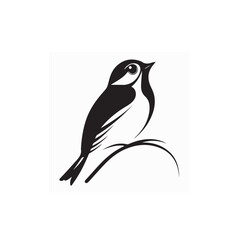 Sparrow Bird Vector Logo Design isolated on white background.