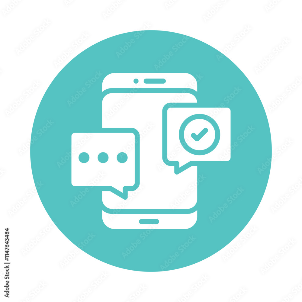 Poster message quality check vector gylph icon. eps 10 file