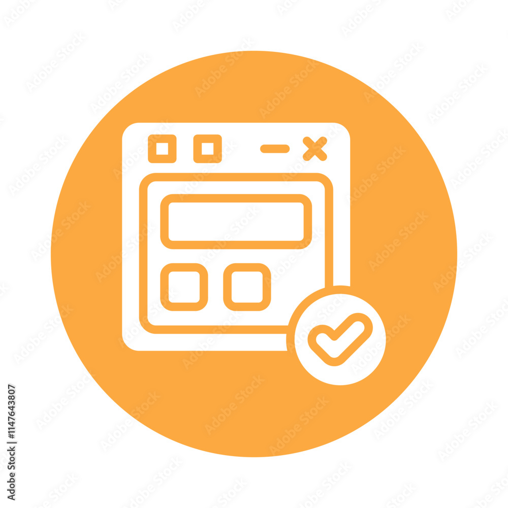 Poster web quality check vector gylph icon. eps 10 file