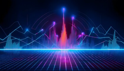 Future Consumer and technology concept: AI in finance, digital currency interface with glowing graphs.